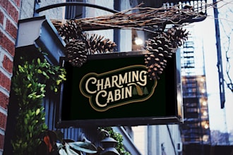 do professional outdoor rustic 3d logo with copyrights