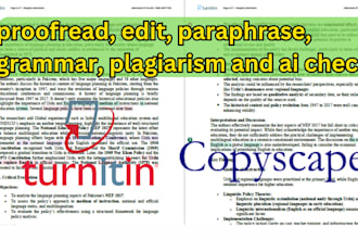 paraphrasing, and plagiarism check, ai removal in 1 hour
