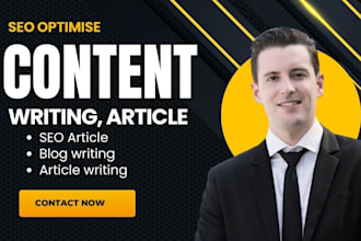 be your content writer, SEO blog post writing, article writing, content strategy