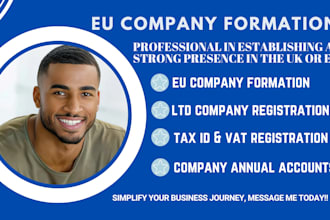 setup UK ltd, eu company formation, utr and eori, tax id, UK vat, business bank