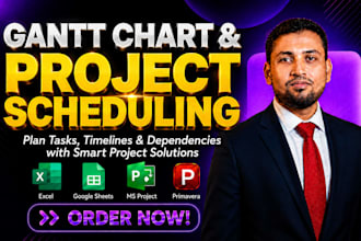 create gantt chart, schedule in ms project and excel