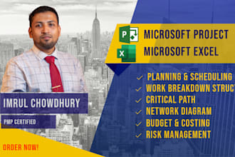 create gantt chart schedules,resource,budget,earned value reports in ms project