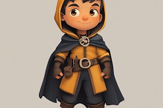 draw  dnd character art, 2d game character art in unique