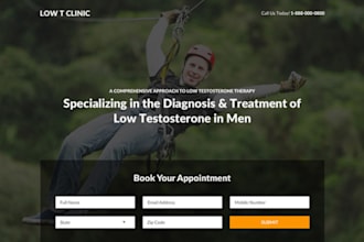 design urologist website low testosterone landing page testosterone lead funnel