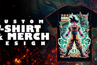 draw anime or japanese and dark art digital illustration for t shirt