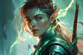 create your dnd character digital art illustration with ai