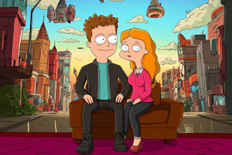 draw a cartoon futurama style portrait