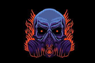 design high quality esport gas mask logo with unlimited revision