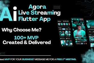 develop agora live streaming app in flutter, android, and ios