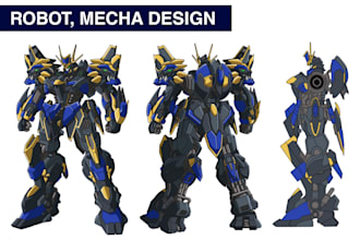 design professional mecha and gundam with premium quality