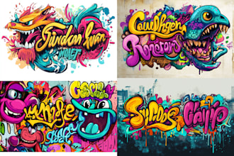 do custom hand drawn graffiti logo and illustration designs