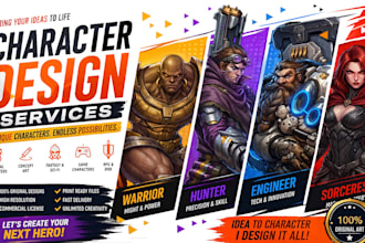 fantasy characters for games, books, and comics