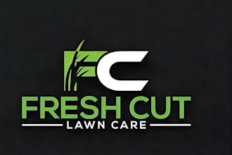 design awesome landscape, grass trimming and lawn care logo