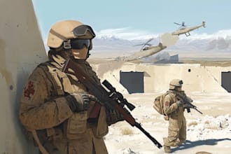 draw military themed illustrations