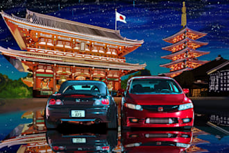 create anime and game illustrations and visual novel backgrounds