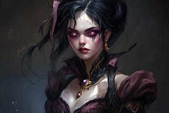 draw a fantasy horror and fantasy horror character