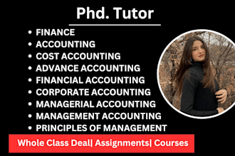 help in finance, accounting, management, managerial, corporate, economics class