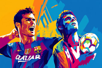 draw wpap pop art sport potrait