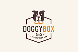 design doggy box subscription dogs logo