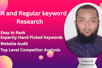 do in depth keyword research as well as kgr, website audit