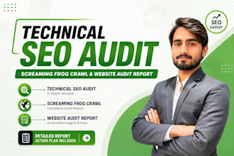 do technical seo audit, screaming frog crawl and website audit report
