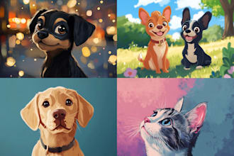 draw your pet in cute premium disney style