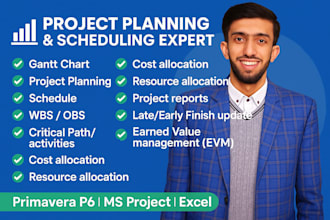prepare construction schedule using primavera p6 and ms project