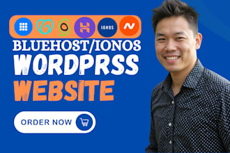 wordpress website design on bluehost ionos siteground hostinger godaddy website