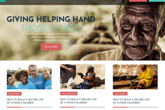 non profit website, ngo, donation, charity website on wordpress wix godaddy