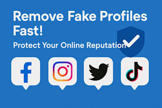 remove fake impersonating profiles accounts to facebook,instagram,tiktok and x
