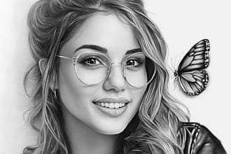 draw realistic pencil sketch of you
