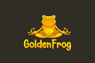 design golden frog chill video games logo