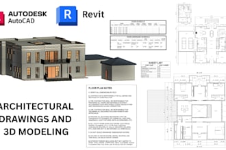 make 2d and 3d architectural drawings in revit and autocad