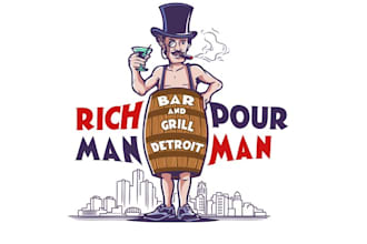 design masculine hand drawn bar and grill logo