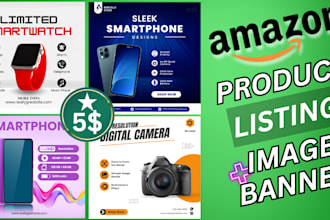 design amazon product listing, banner