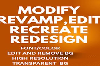 edit, modify, revamp, rebrand, refresh or redesign your existing logo