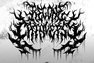 create death metal, black metal, and brutal death metal logo
