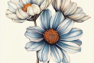 draw botanical illustrations of flowers, plants, fruits