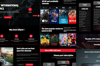 create iptv reseller website, livestreaming reseller panel with unlimited credit