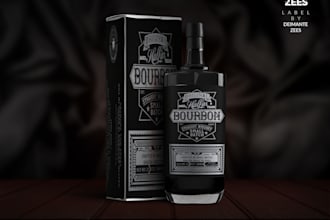 do attractive product label design, bottle label and packaging box design