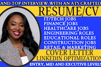 craft professional ats complaint resume, CV, cover letter, and optimize linkedin