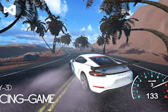 develop extreme car racing game in unity