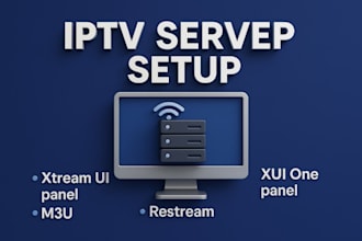 setup iptv server, xtream UI panel, xui one panel, restream, m3u, full system