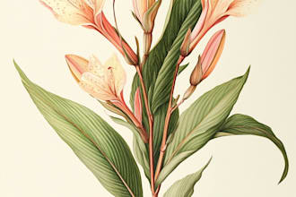 draw botanical illustrations of flowers, plants and fruits