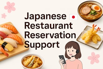 make restaurant reservations for you in japanese for personal and business