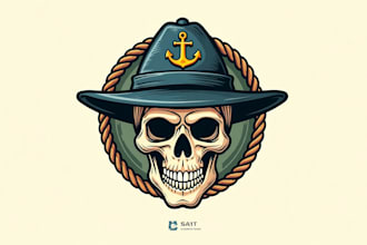 design awesome skull logo with free source file