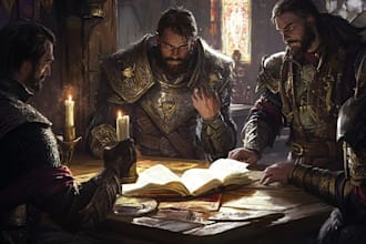 draw dnd character or dnd party art illustration