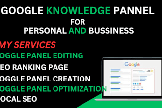 create verified google knowledge panel with SEO keywords research for individual