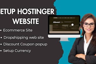 setup hostinger website, webshop, webstore godaddy wordpress ecommerce, dropship