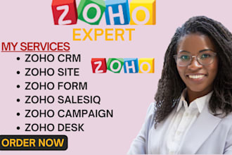 zoho CRM zoho one zoho books zoho campaigns zoho desk zoho cliq forms survey
